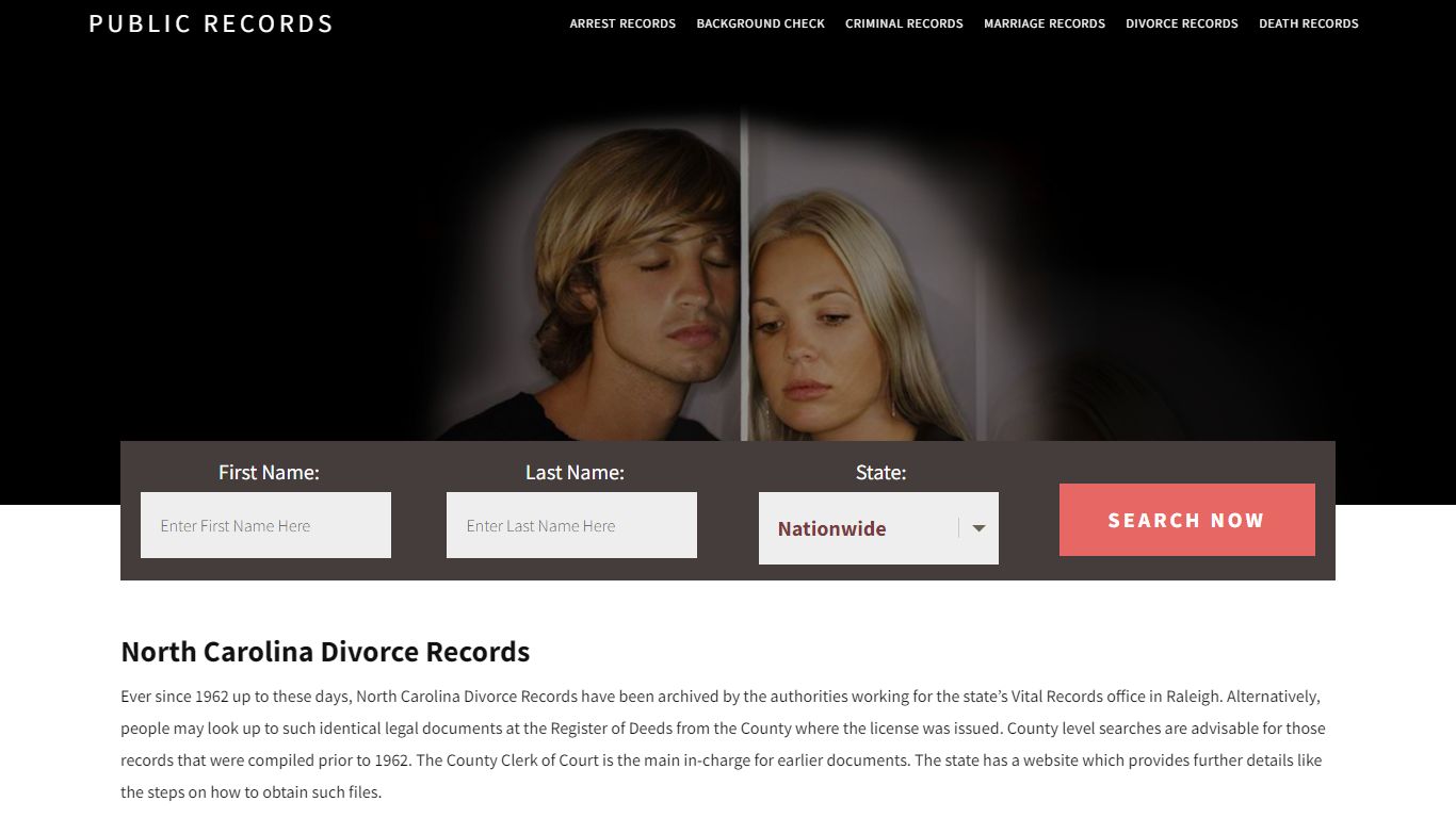 North Carolina Divorce Records | Enter Name and Search ... - Public Records